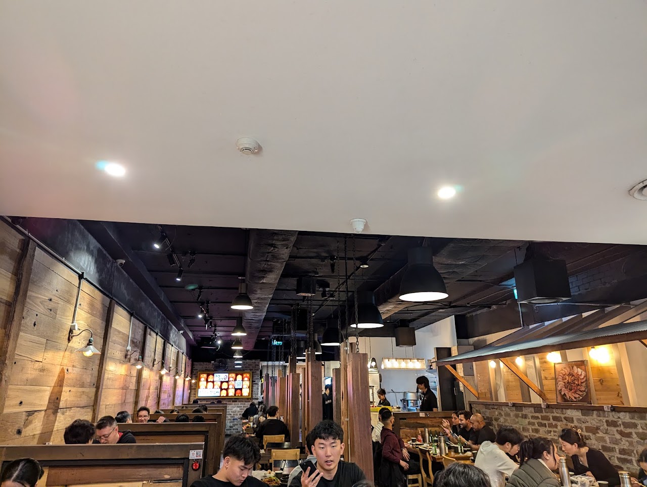Don Don City dining room with timber booths